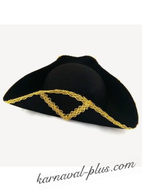Карнавальная шляпа Пират Золотой кант